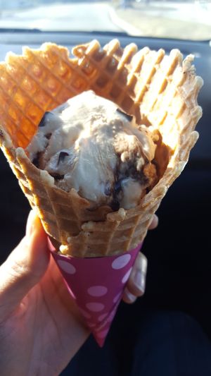 Vegan Vanilla fudgr cookie dough at Baskin Robbins in Carmel