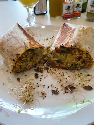 Vegan burrito at Carrito Organic in Sao Paulo
