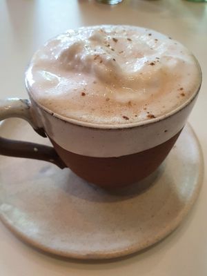 Vegan cappucino at Carrito Organic in Sao Paulo