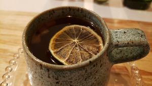 Quentão (R$25). Too sweet. at Carrito Organic in Sao Paulo