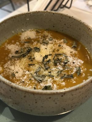 Squash soup  at Carrito Organic in Sao Paulo