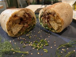 Burrito with extra tofu  at Carrito Organic in Sao Paulo