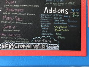 Non fat dairy free vanilla yogurt at Squeezed in Yuma