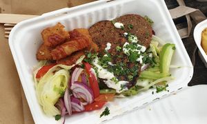 Mixed Doner Kebab (missing the bread) at A Taste of Vitality in Hastings