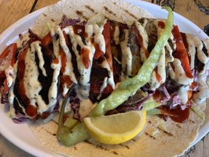 Mixed kebab (cold & not the best)   at A Taste of Vitality in Hastings