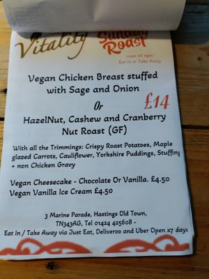 Sunday's roasts at A Taste of Vitality in Hastings