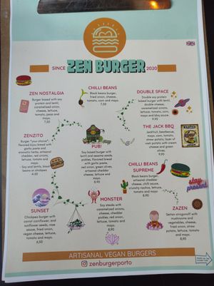 Zen Burger Menu EN at Zen Wonderland in Sintra