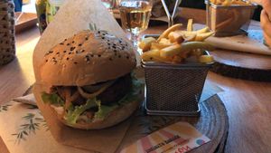 Black bean burger  at Zen Wonderland in Sintra