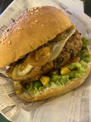 The 6.5 euro burger - massive!!!  at Zen Wonderland in Sintra