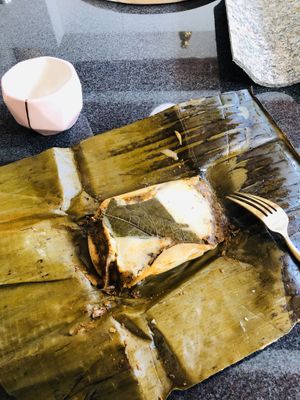 Tamales at Vegan Flor de Loto in Mexico City