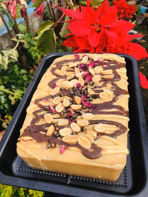 Snickers raw cake  at Vegan Flor de Loto in Mexico City