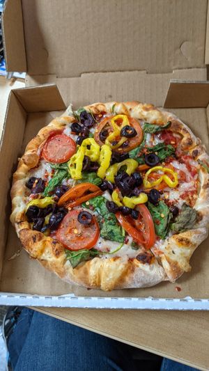 Personal size pizza with vegan cheese.  at PizzAmore in Grand Junction