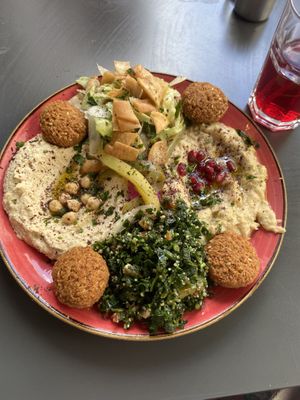 Vegetarian mezze and roomana lemonade   at Bakchich in Liverpool