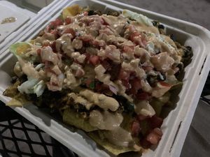 Nachos with jackfruit at Nom Eats with Seats in Reno