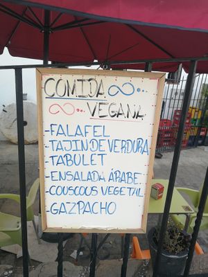 Vegan menu  at El Cortijo in Zahara De La Sierra