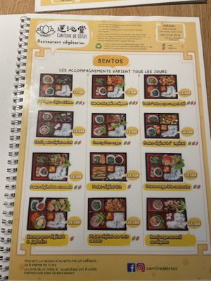 Menu  at Cantine De Lotus in Paris