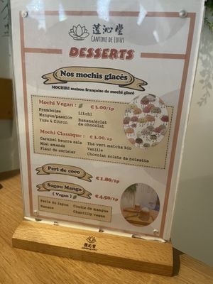 Menu  at Cantine De Lotus in Paris