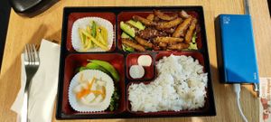 Vegan chicken bento at Cantine De Lotus in Paris
