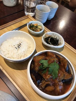 Spicy eggplants Eggplants  at Cantine De Lotus in Paris