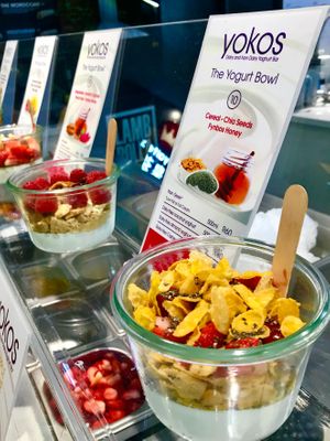 Yokos yoghurt bowls at their Cape Town concept bar, V&A Waterfront at Yokos in Cape Town
