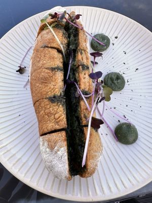 V baby baguette  at The Views Vegetarian Restaurant in Kaiteriteri