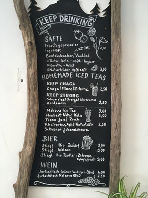 drink options at Keep Living in Salzburg