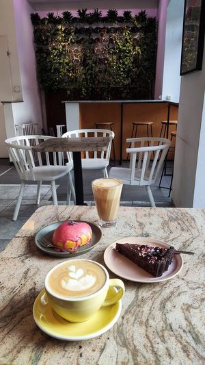 all vegan: cranberry jam (cherry was the other choice) doughnut and chocolate tart at Slodko i Czule in Krakow