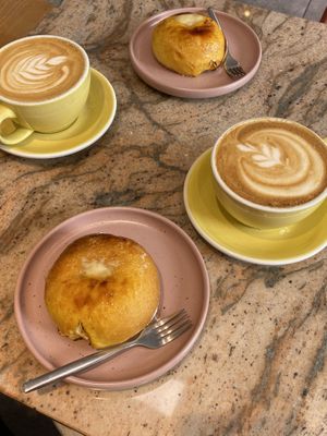 oat cappuccino and crème brûlée   at Slodko i Czule in Krakow