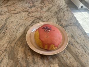 Black current doughnut   at Slodko i Czule in Krakow