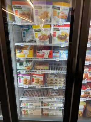 Vegan frozen food section  at Ann's Health Food Center & Market - Red Bird in Dallas