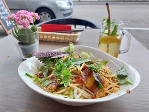 Noodle salad with faux pork at Hanoi Pho in Mannheim