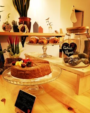 Beautiful.place with homemade food and French healthy pastry 🌿💜🍓 at ClemCafé in Santiago De Compostela