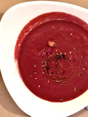 Gazpacho de remolacha y frambuesa. at ClemCafé in Santiago De Compostela