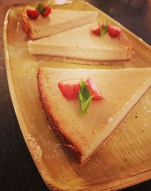 Vegan and gluten-free, homemade cheesecake.
Just delicious at ClemCafé in Santiago De Compostela