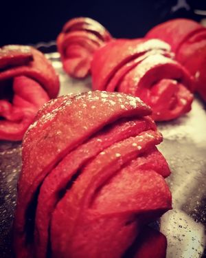 Rose homemade Croissants totally vegan! And natural ! Yummy! at ClemCafé in Santiago De Compostela