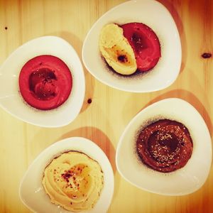 Homemade dip
Figs Hummus
Beetroot hummus
Aubergine caviar at ClemCafé in Santiago De Compostela