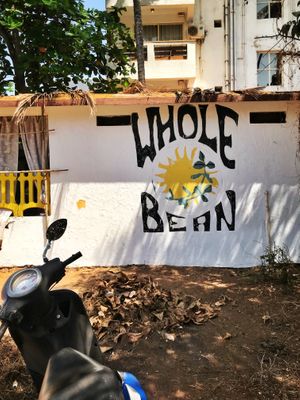 outside at Whole Bean Veganic Food in Bardez