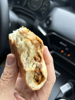 Pizza pocket.  Looks a bit dry but it was 👌😋  at Le Dep Frida in Trois-rivieres