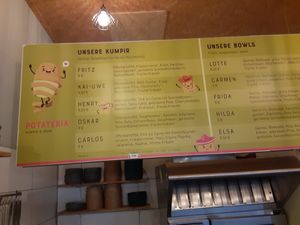 Menu at Potateria in Mannheim