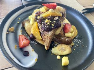 Banana bread French toast (vegan)  at Black Shag in Invercargill