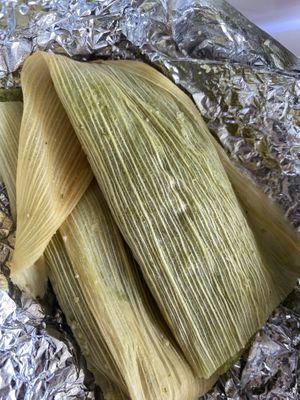 green salsa tamales  at Sierra Valley Food in Dallas