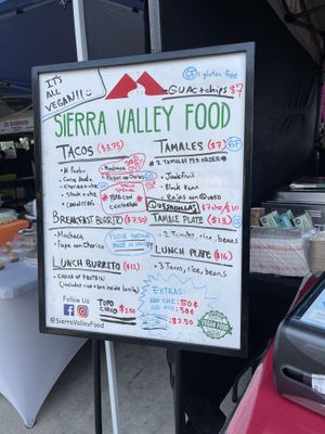 Menu  at Sierra Valley Food in Dallas