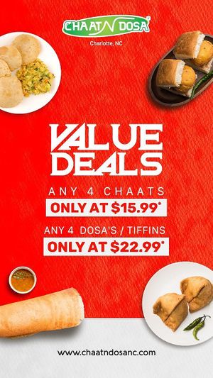 Valuedeals at Chaat N Dosa in Charlotte