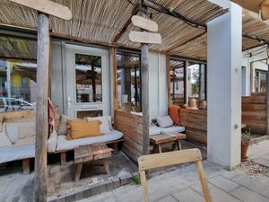 Some of the outdoor seating at Jungle Café & Catering in Eindhoven