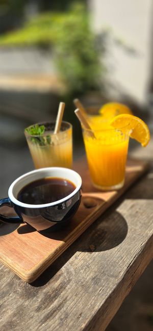 Batch brew, apple juice, orange juices at Jungle Café & Catering in Eindhoven