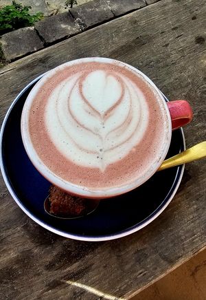 Red velvet latte at Jungle Café & Catering in Eindhoven
