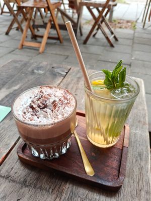 warm chocolate and some unique ice tea  at Jungle Café & Catering in Eindhoven