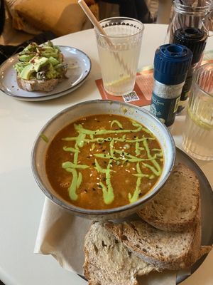 Avocado toast & soup   at Jungle Café & Catering in Eindhoven