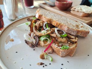 Oyster mushroom toast at Jungle Café & Catering in Eindhoven