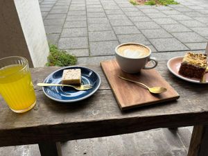 Carrot and a really yummy "flower" cake at Jungle Café & Catering in Eindhoven